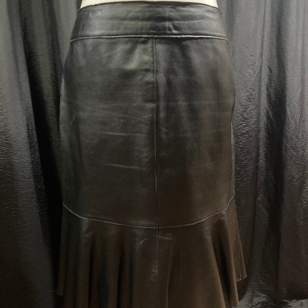 ADEC2 Size 4 Black Leather Skirt